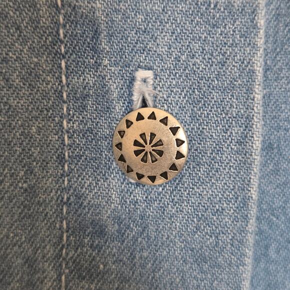 No Excuses Junior/Misses 9/10 Vintage Y2K 90s Denim A-Line Button Front Skirt - Picture 4 of 11